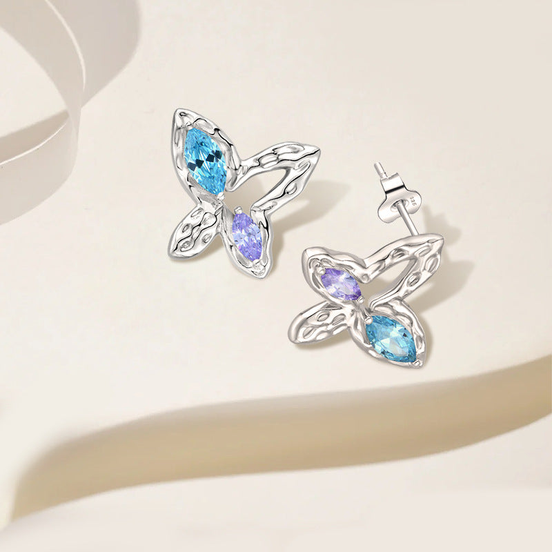 EMKOSUNG 18K Gold  Plated  Light Luxury Silver Earrings for Women