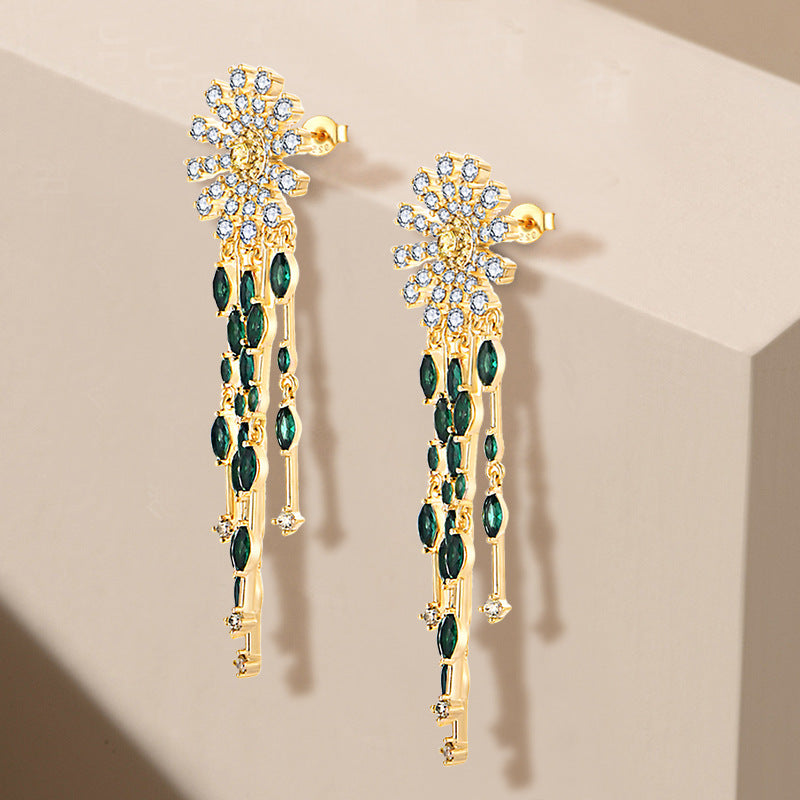 EMKOSUNG 18K Gold  Plated  Light Luxury Silver Earrings for Women