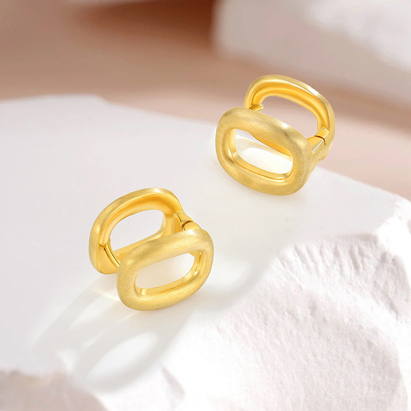 EMKOSUNG 18K Gold  Plated  Light Luxury Silver Earrings for Women