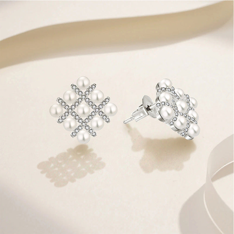 EMKOSUNG 18K Gold  Plated  Light Luxury Silver Earrings for Women