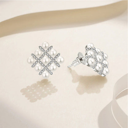 EMKOSUNG 18K Gold  Plated  Light Luxury Silver Earrings for Women