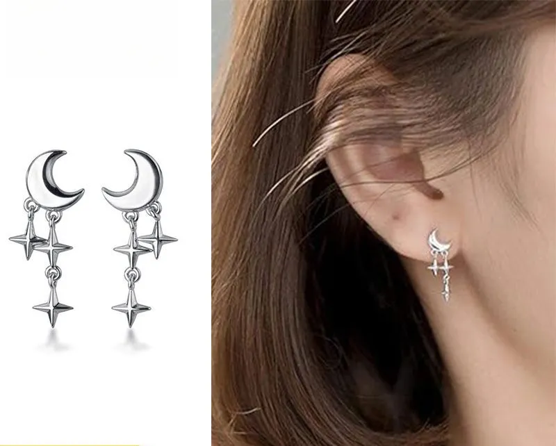 EMKOSUNG 18K Gold  Plated  Light Luxury Silver Earrings for Women