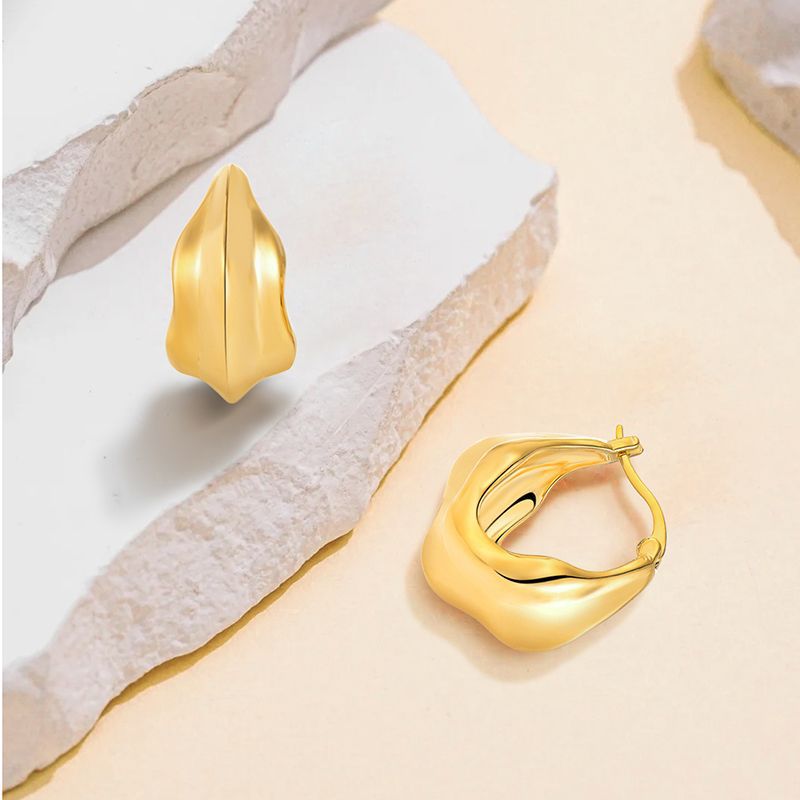 EMKOSUNG 18K Gold  Plated  Light Luxury Silver Earrings for Women