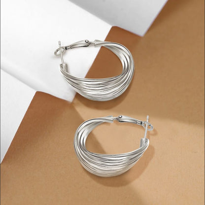 EMKOSUNG 18K Gold  Plated  Light Luxury Silver Earrings for Women