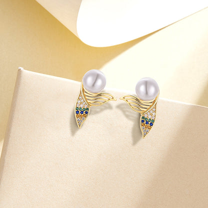 EMKOSUNG 18K Gold  Plated Minimalist Fashion Silver Earrings for Women