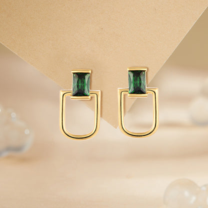 EMKOSUNG 18K Gold  Plated Minimalist Fashion Silver Earrings for Women