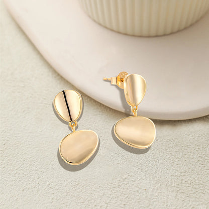 EMKOSUNG 18K Gold  Plated Minimalist Fashion Silver Earrings for Women