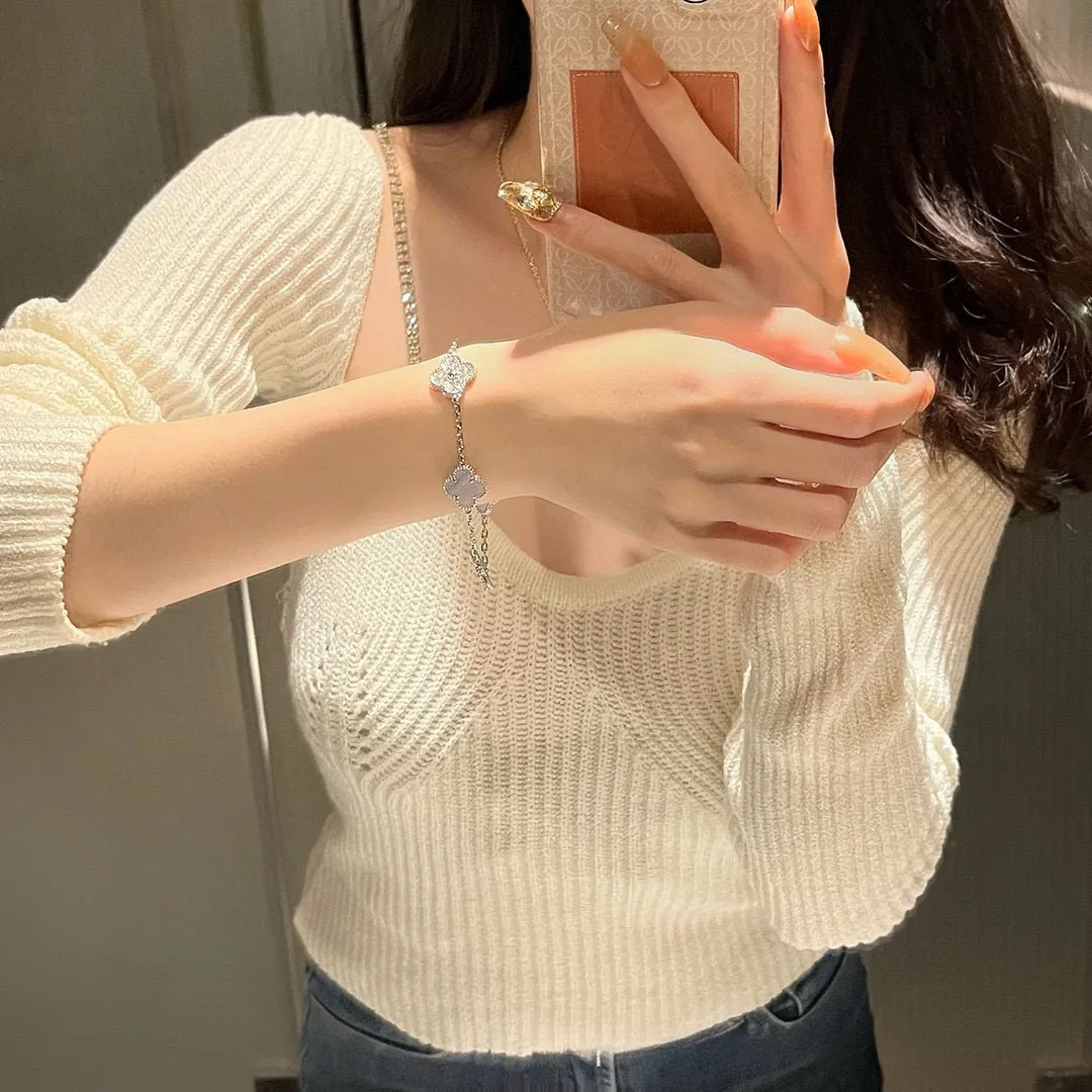 EMKOSUNG 18K Gold  Plated  Four Leaf Clover Bracelets for Women