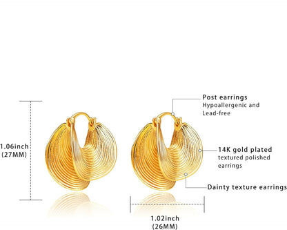 EMKOSUNG 18K Gold  Plated  Light Luxury Silver Earrings for Women