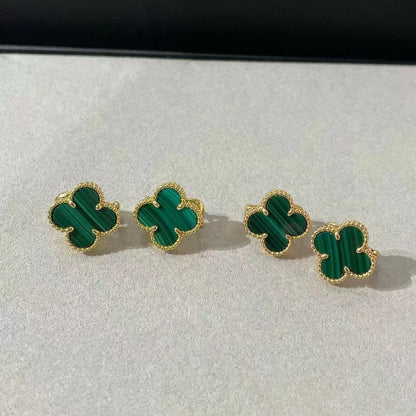 EMKOSUNG 18K Gold  Plated  Single Flowers Four Leaf Clover Earrings for Women