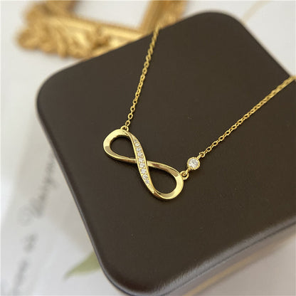 EMKOSUNG 18K Gold Plated Light Luxury Fashion Lucky 8 Necklaces for Women