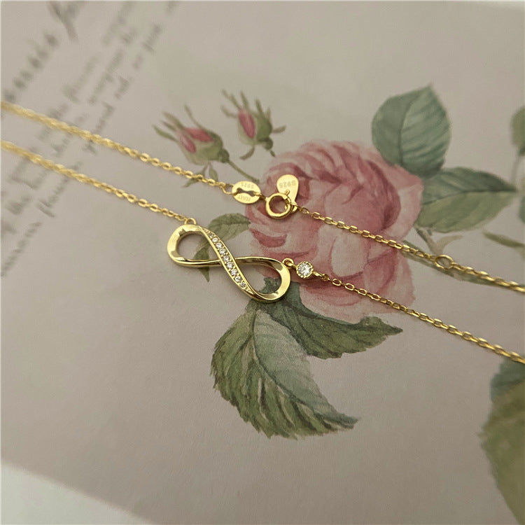 EMKOSUNG 18K Gold Plated Light Luxury Fashion Lucky 8 Necklaces for Women