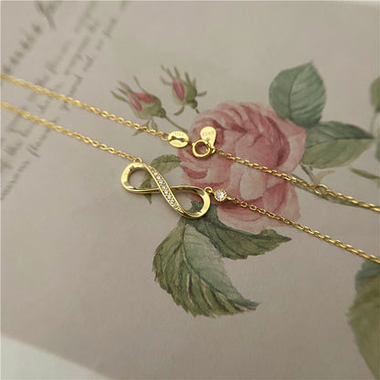 EMKOSUNG 18K Gold Plated Light Luxury Fashion Lucky 8 Necklaces for Women