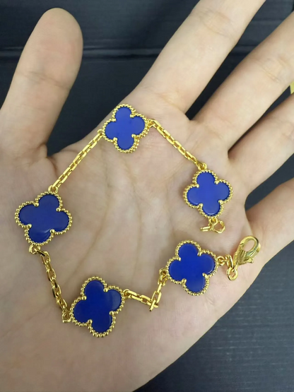 EMKOSUNG 18K Gold  Plated  Four Leaf Clover Bracelets for Women