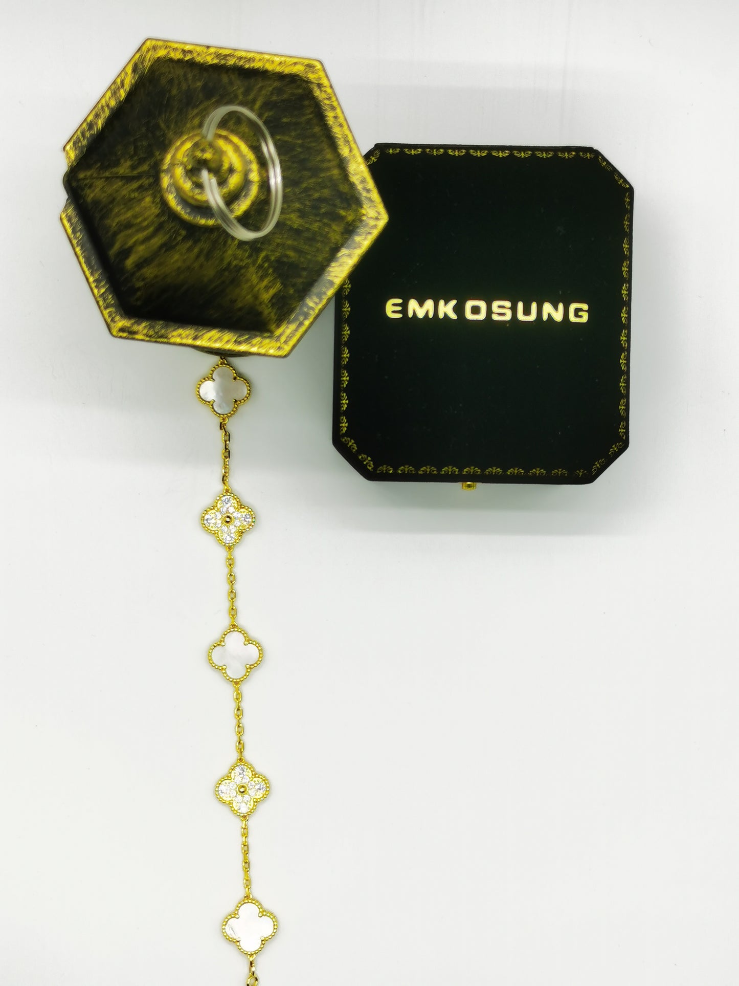 EMKOSUNG 18K Gold  Plated  Four Leaf Clover Bracelets for Women