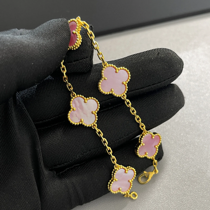 EMKOSUNG 18K Gold  Plated  Four Leaf Clover Bracelets for Women