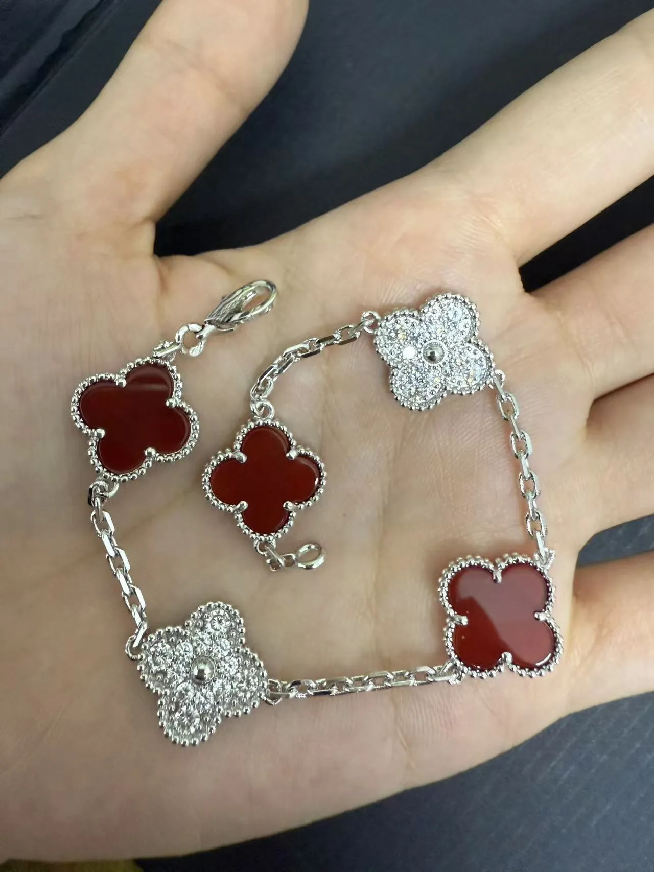 EMKOSUNG 18K Gold  Plated  Four Leaf Clover Bracelets for Women