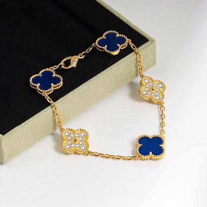 EMKOSUNG 18K Gold  Plated  Four Leaf Clover Bracelets for Women