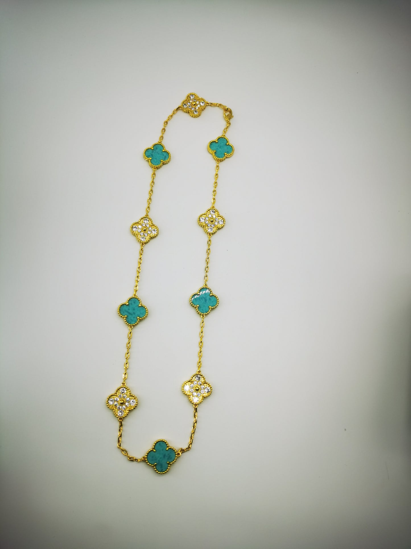 EMKOSUNG 18K Gold  Plated  10 Flowers Four Leaf Clover Necklaces for Women