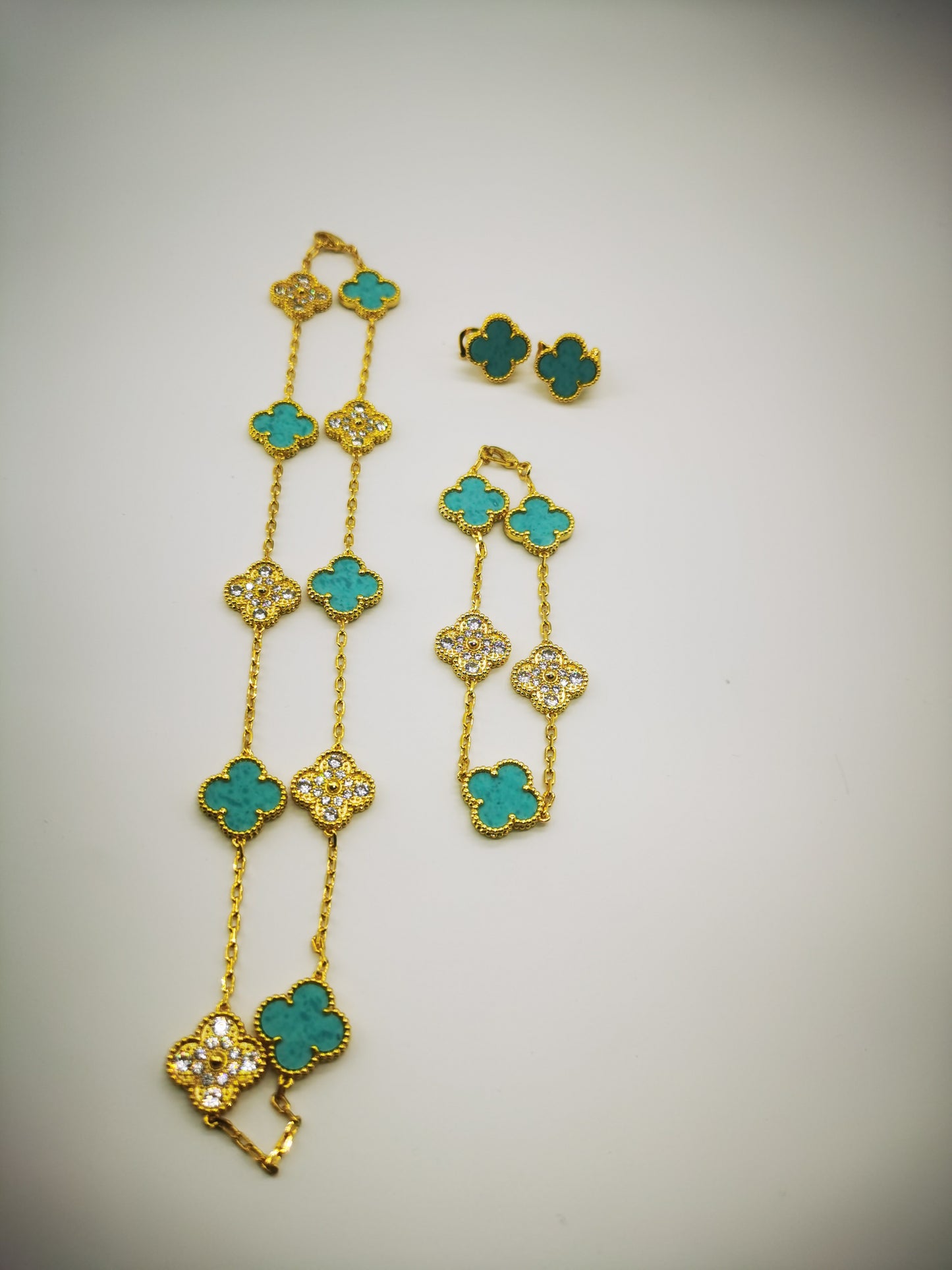 EMKOSUNG 18K Gold  Plated  10 Flowers Four Leaf Clover Necklaces for Women