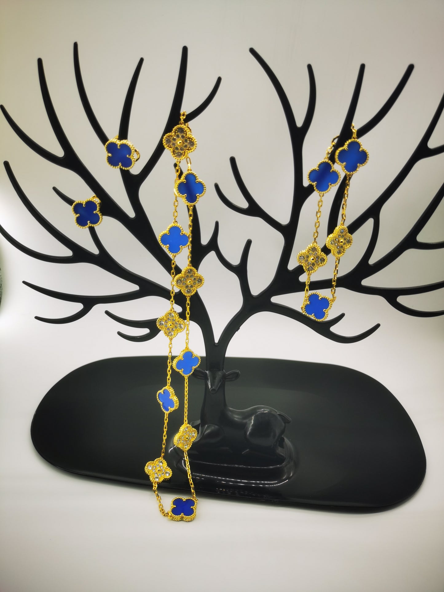 EMKOSUNG 18K Gold  Plated  10 Flowers Four Leaf Clover Necklaces for Women