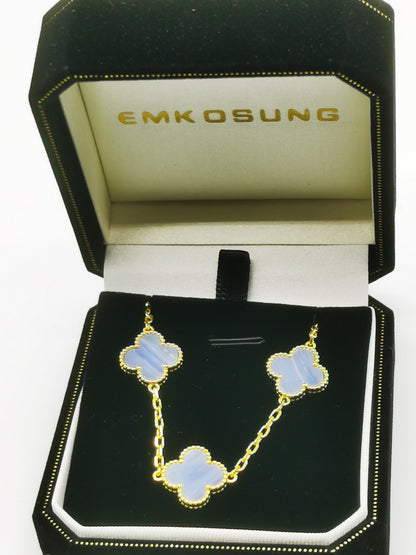 EMKOSUNG 18K Gold  Plated  Four Leaf Clover Bracelets for Women