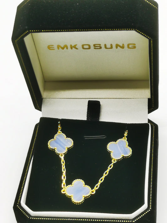 EMKOSUNG 18K Gold  Plated  Four Leaf Clover Bracelets for Women