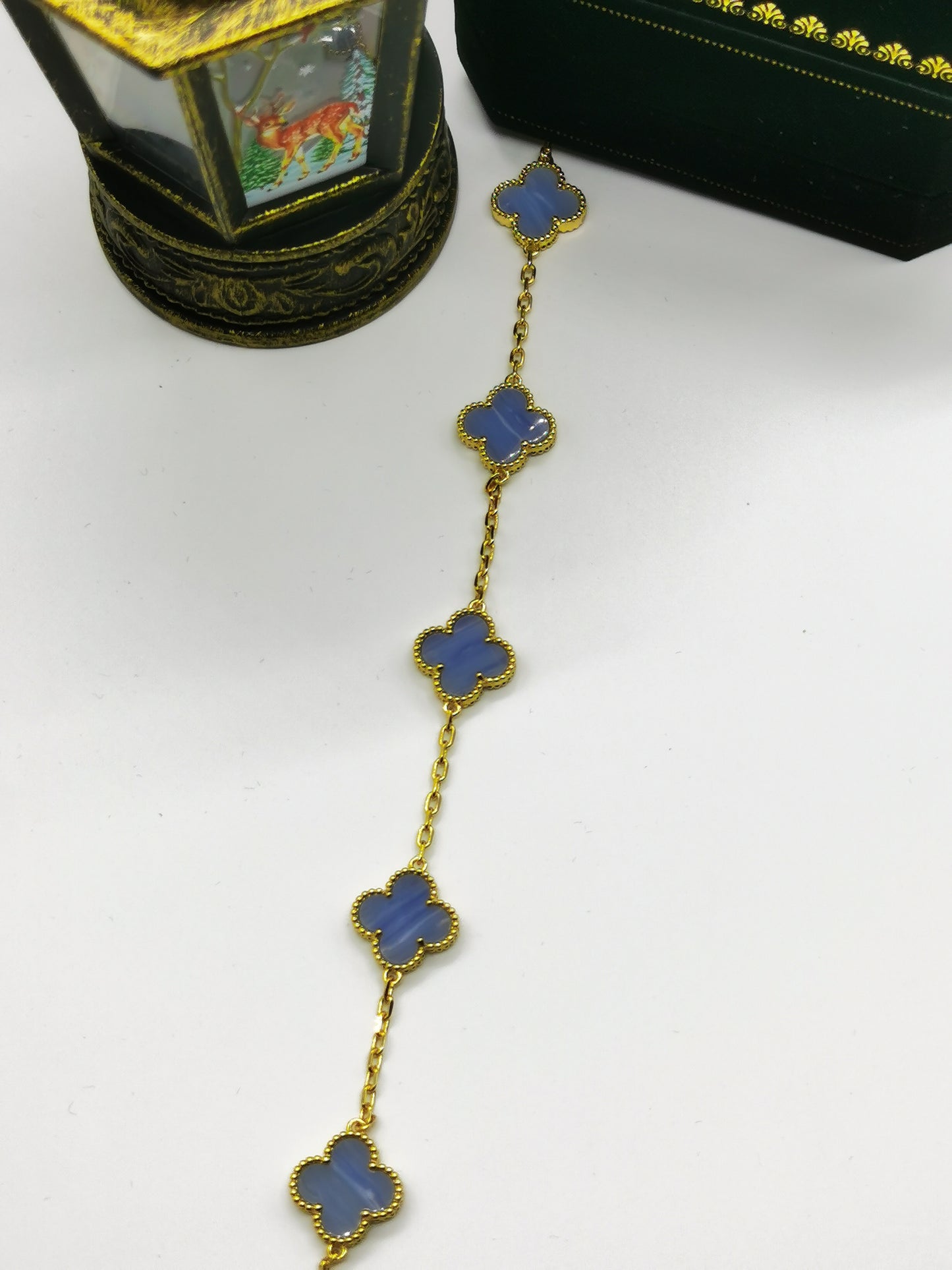 EMKOSUNG 18K Gold  Plated  Four Leaf Clover Bracelets for Women