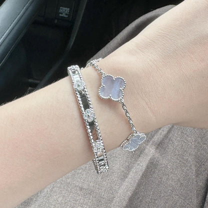 EMKOSUNG 18K Gold  Plated  Four Leaf Clover Bracelets for Women