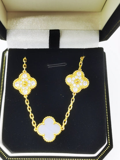 EMKOSUNG 18K Gold  Plated  Four Leaf Clover Bracelets for Women