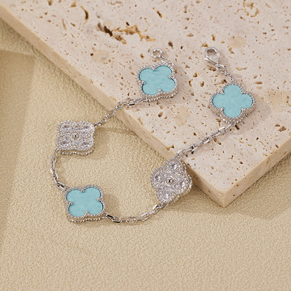 EMKOSUNG 18K Gold  Plated  Four Leaf Clover Bracelets for Women