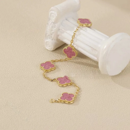 EMKOSUNG 18K Gold  Plated  Four Leaf Clover Bracelets for Women