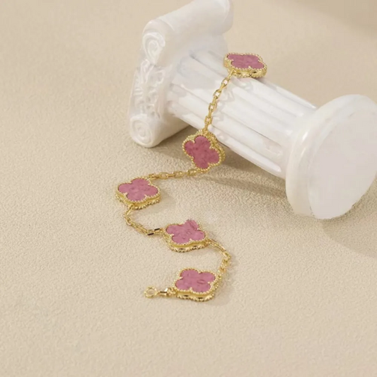 EMKOSUNG 18K Gold  Plated  Four Leaf Clover Bracelets for Women