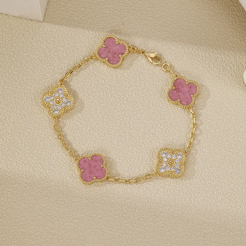 EMKOSUNG 18K Gold  Plated  Four Leaf Clover Bracelets for Women