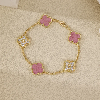 EMKOSUNG 18K Gold  Plated  Four Leaf Clover Bracelets for Women