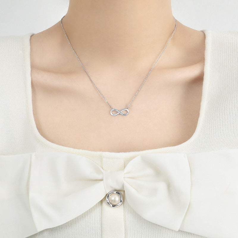 EMKOSUNG 18K Gold Plated Light Luxury Fashion Lucky 8 Necklaces for Women