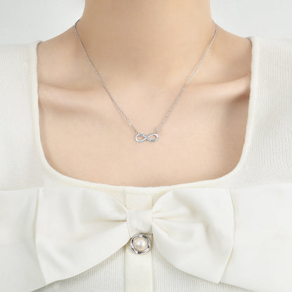 EMKOSUNG 18K Gold Plated Light Luxury Fashion Lucky 8 Necklaces for Women