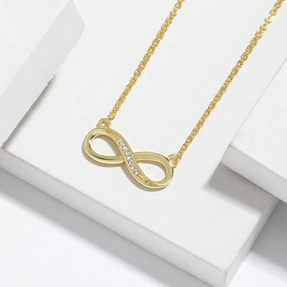 EMKOSUNG 18K Gold Plated Light Luxury Fashion Lucky 8 Necklaces for Women