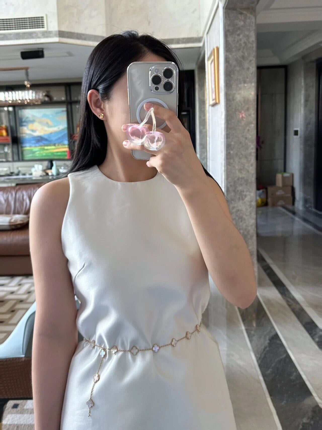 EMKOSUNG 18K Gold  Plated  20 Flowers Four Leaf Clover Necklaces for Women