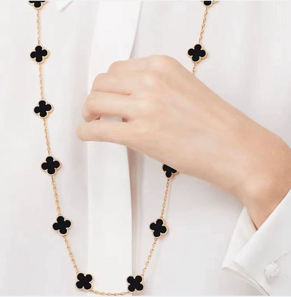 EMKOSUNG 18K Gold  Plated  20 Flowers Four Leaf Clover Necklaces for Women