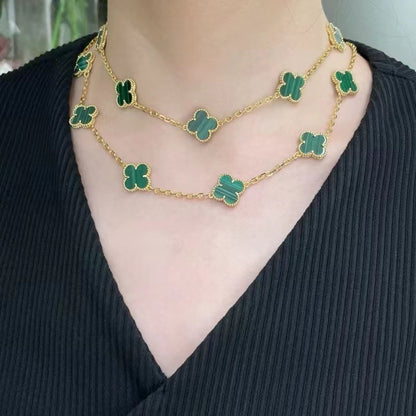 EMKOSUNG 18K Gold  Plated  20 Flowers Four Leaf Clover Necklaces for Women