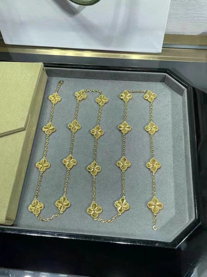 EMKOSUNG 18K Gold  Plated  20 Flowers Four Leaf Clover Necklaces for Women