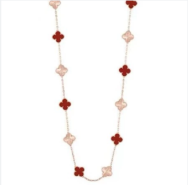 EMKOSUNG 18K Gold  Plated  20 Flowers Four Leaf Clover Necklaces for Women