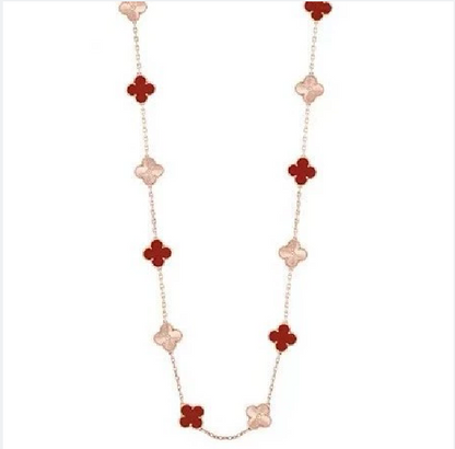 EMKOSUNG 18K Gold  Plated  20 Flowers Four Leaf Clover Necklaces for Women