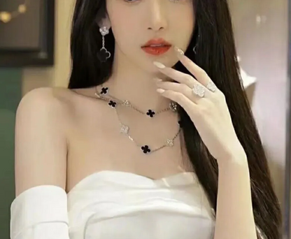 EMKOSUNG 18K Gold  Plated  20 Flowers Four Leaf Clover Necklaces for Women