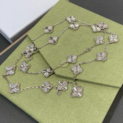 EMKOSUNG 18K Gold  Plated  20 Flowers Four Leaf Clover Necklaces for Women