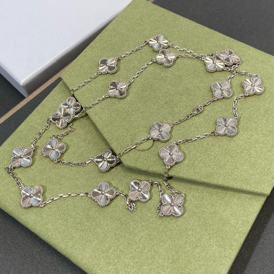 EMKOSUNG 18K Gold  Plated  20 Flowers Four Leaf Clover Necklaces for Women