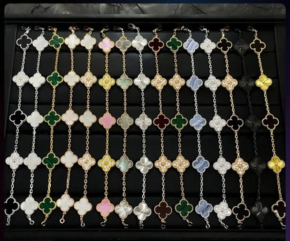 EMKOSUNG 18K Gold  Plated  Four Leaf Clover Bracelets for Women