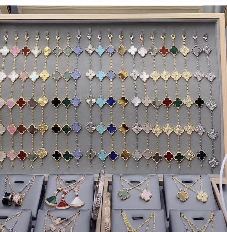 EMKOSUNG 18K Gold  Plated  Four Leaf Clover Bracelets for Women