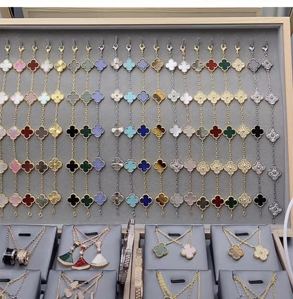 EMKOSUNG 18K Gold  Plated  Four Leaf Clover Bracelets for Women